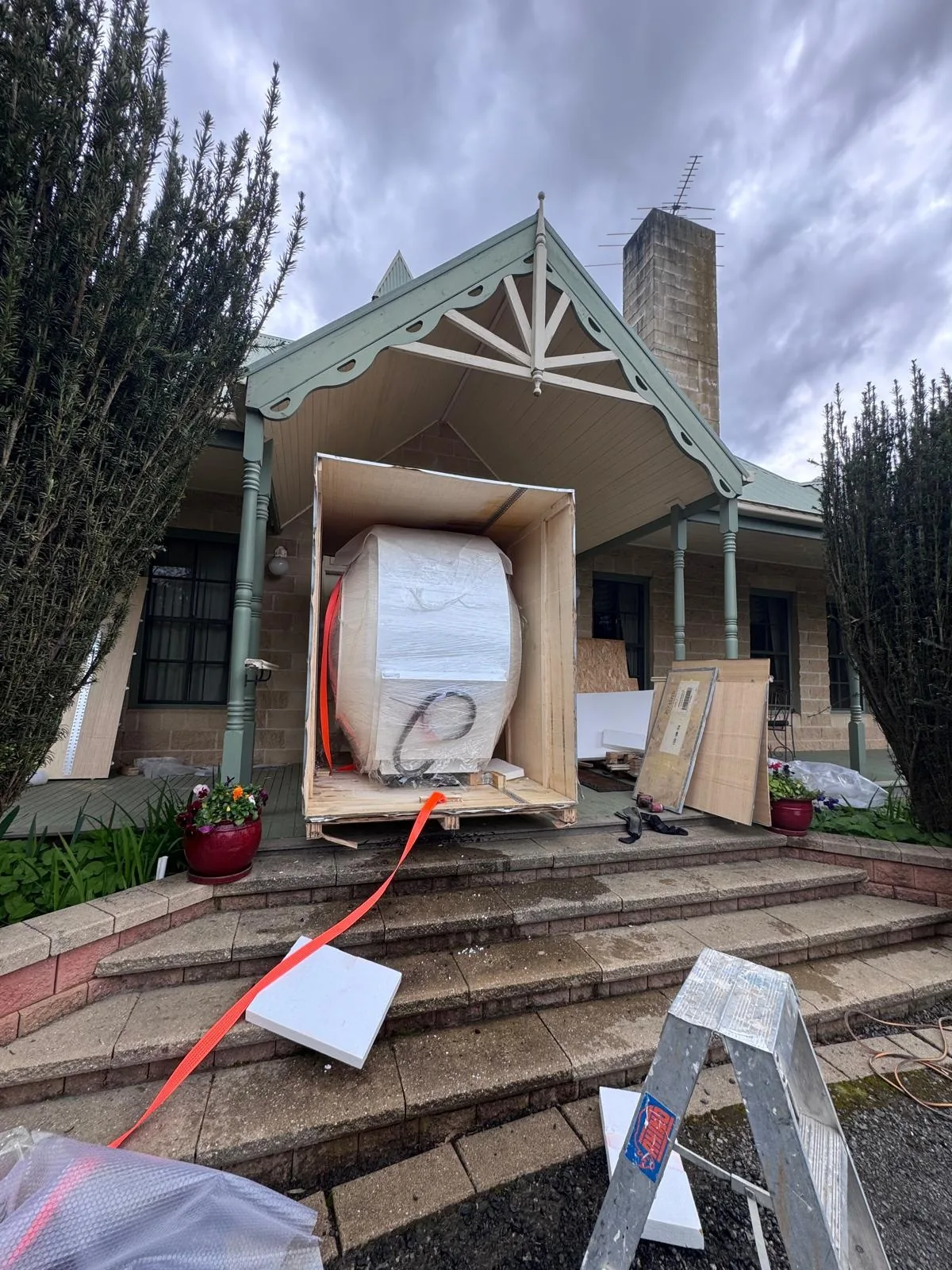 Crate opened, chamber still wrapped