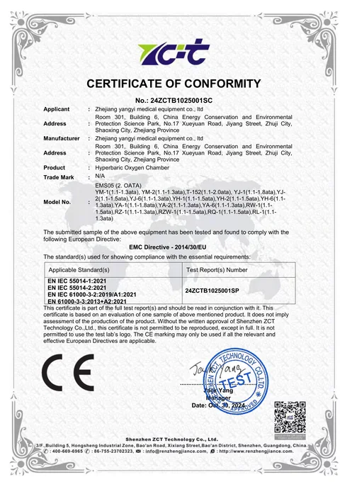 Certificado de conformidad — Directiva CEM 2014/30/UE