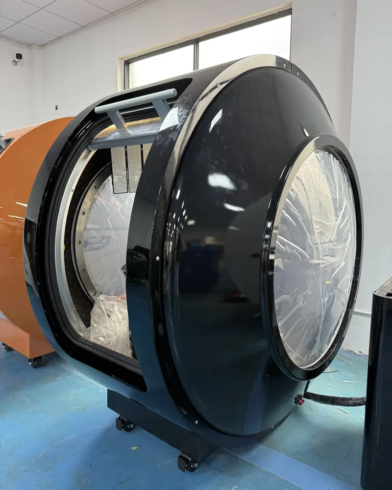 Gloss black LUMEN with dome side windows on our factory floor