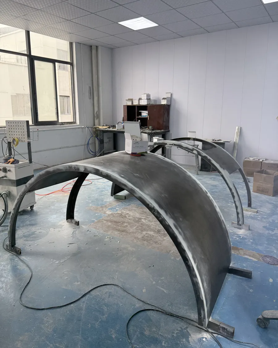 Steel arches that form the central body
