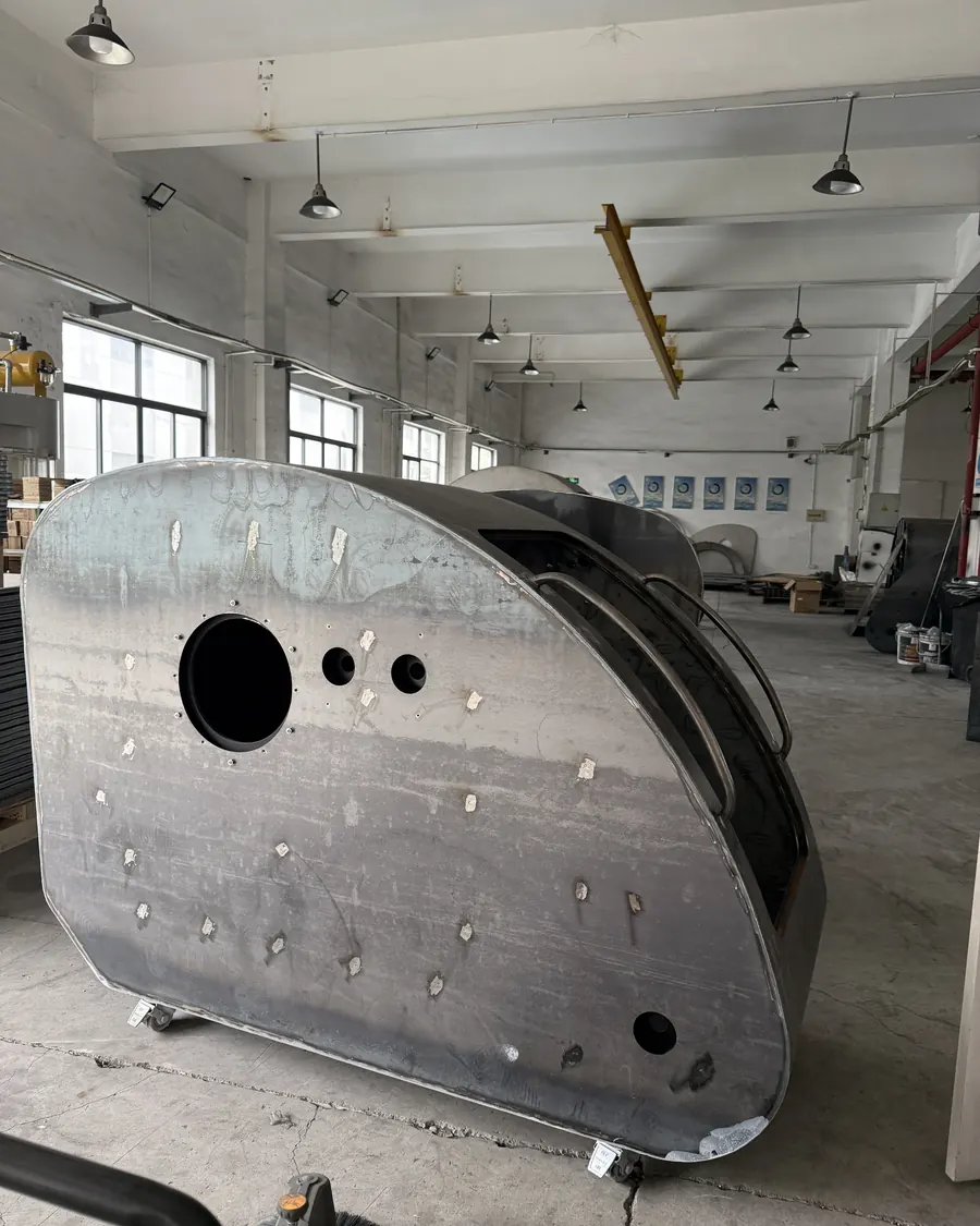 Complete shell in bare steel