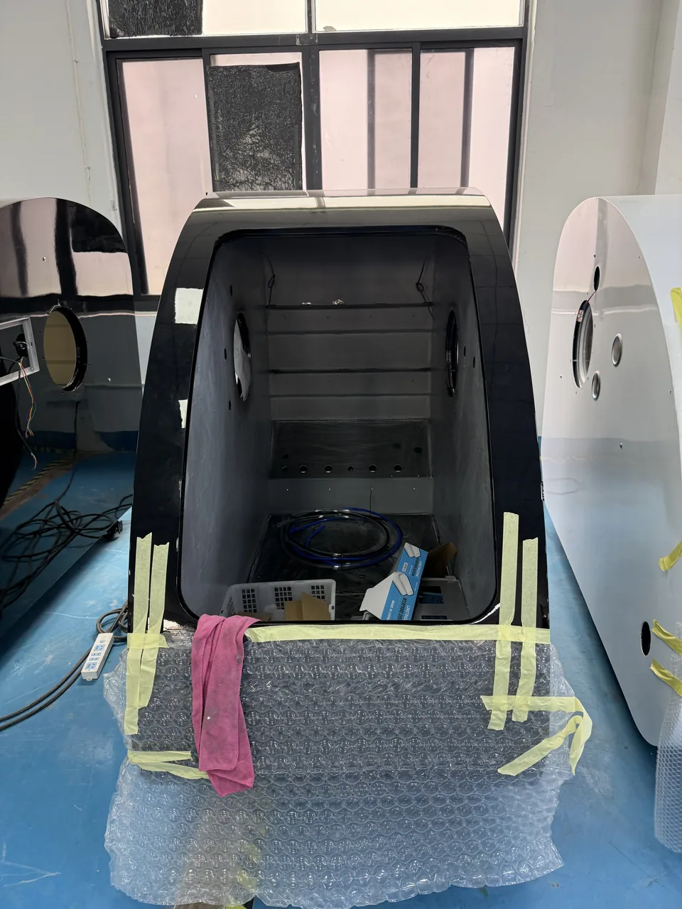 Interior padding going into a black ORION