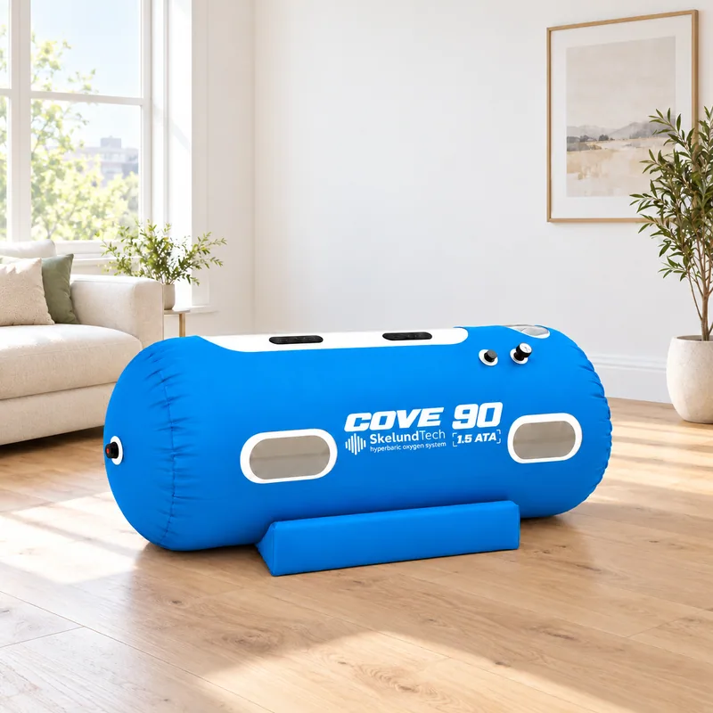 COVE Ø 90, blue cover, in a home room