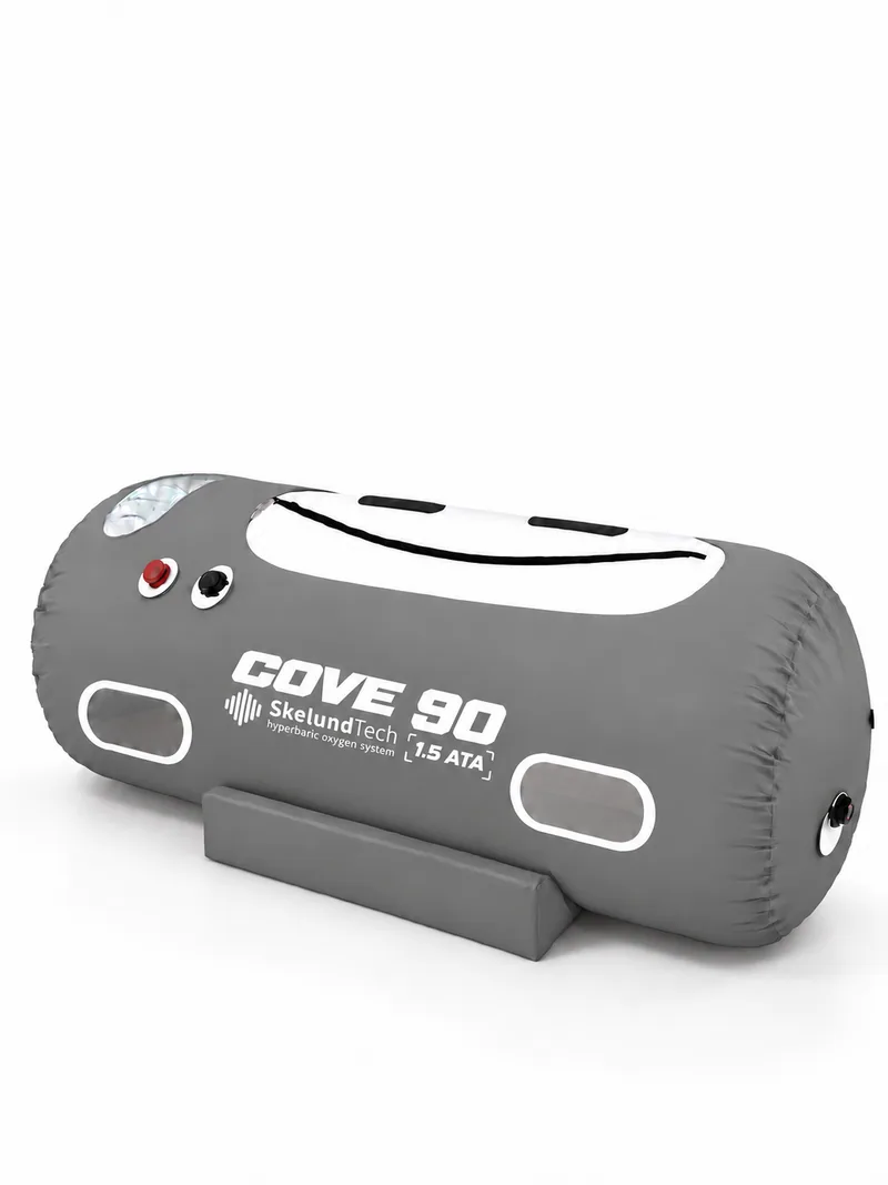 COVE Ø 90, grey cover, three-quarter view