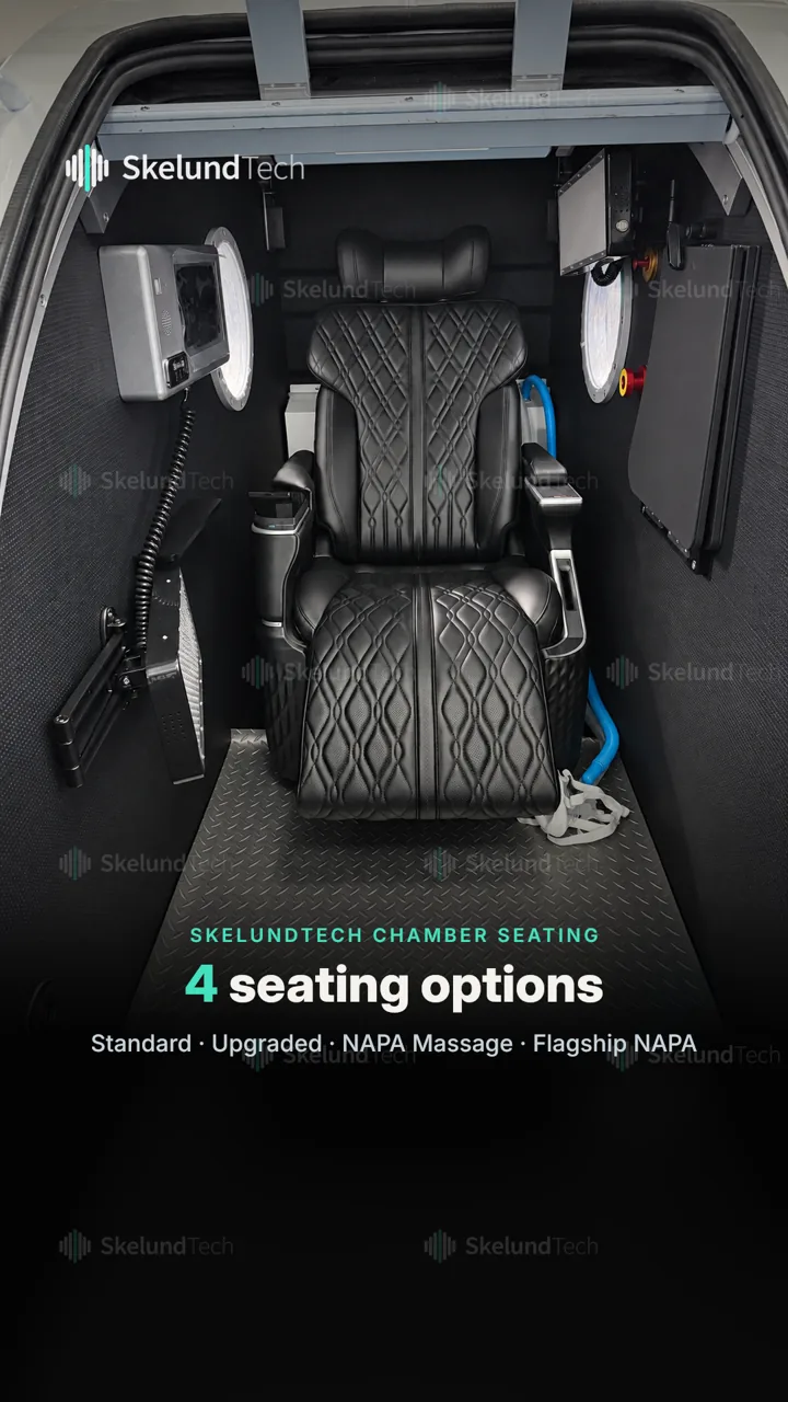 Opciones de asiento para la cámara hiperbárica: ¿Cuál es el sillón adecuado para su cámara?